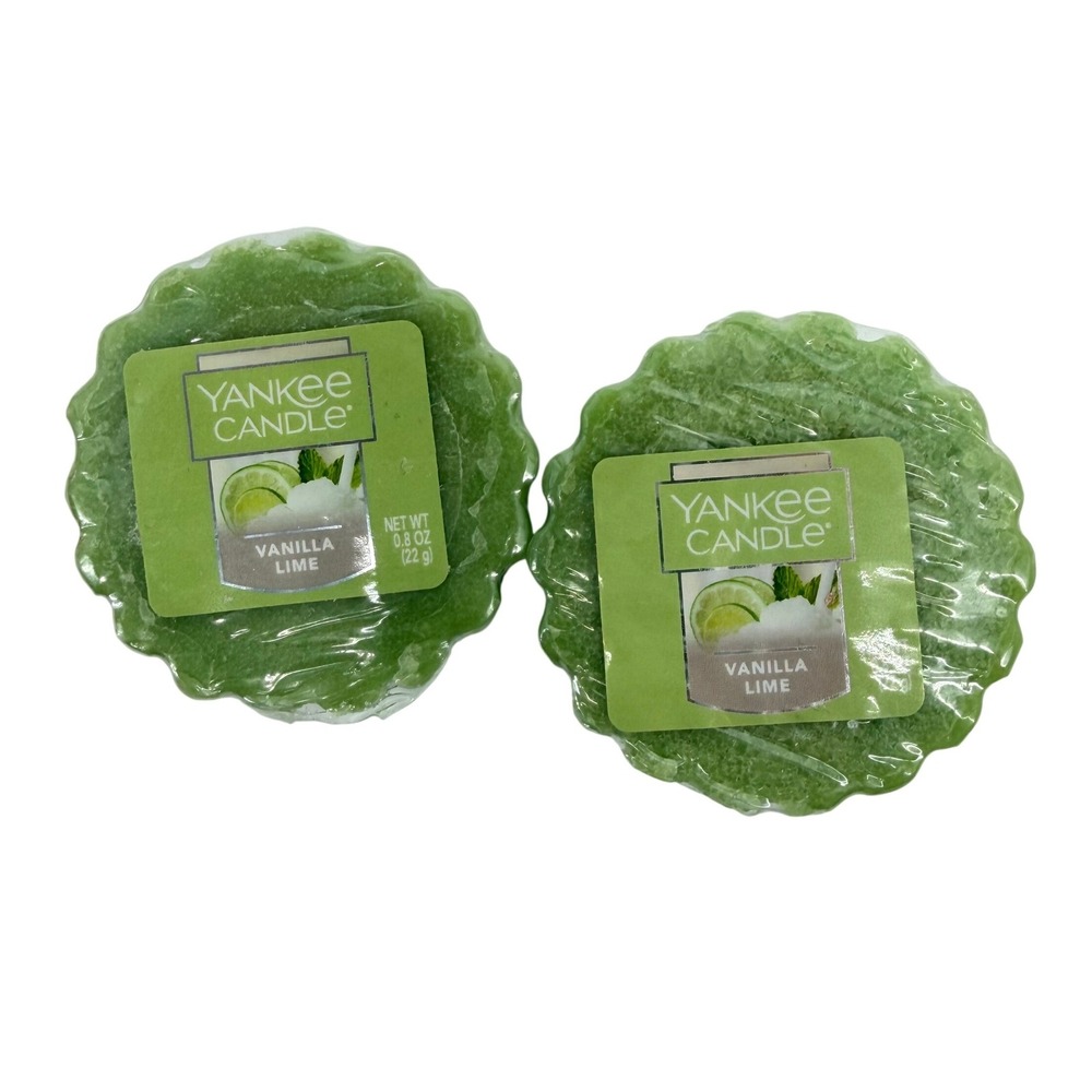 NEW Yankee Candle Vanilla Lime Wax Melts Tart Set of 2 Green 0.8oz 1107080 Disc.